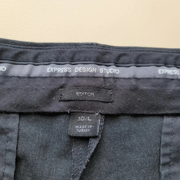 Express Shorts WOMEN'S Gray Bermuda Mid Rise Zip Fly Design Studio Editor 10 L - Picture 8 of 11